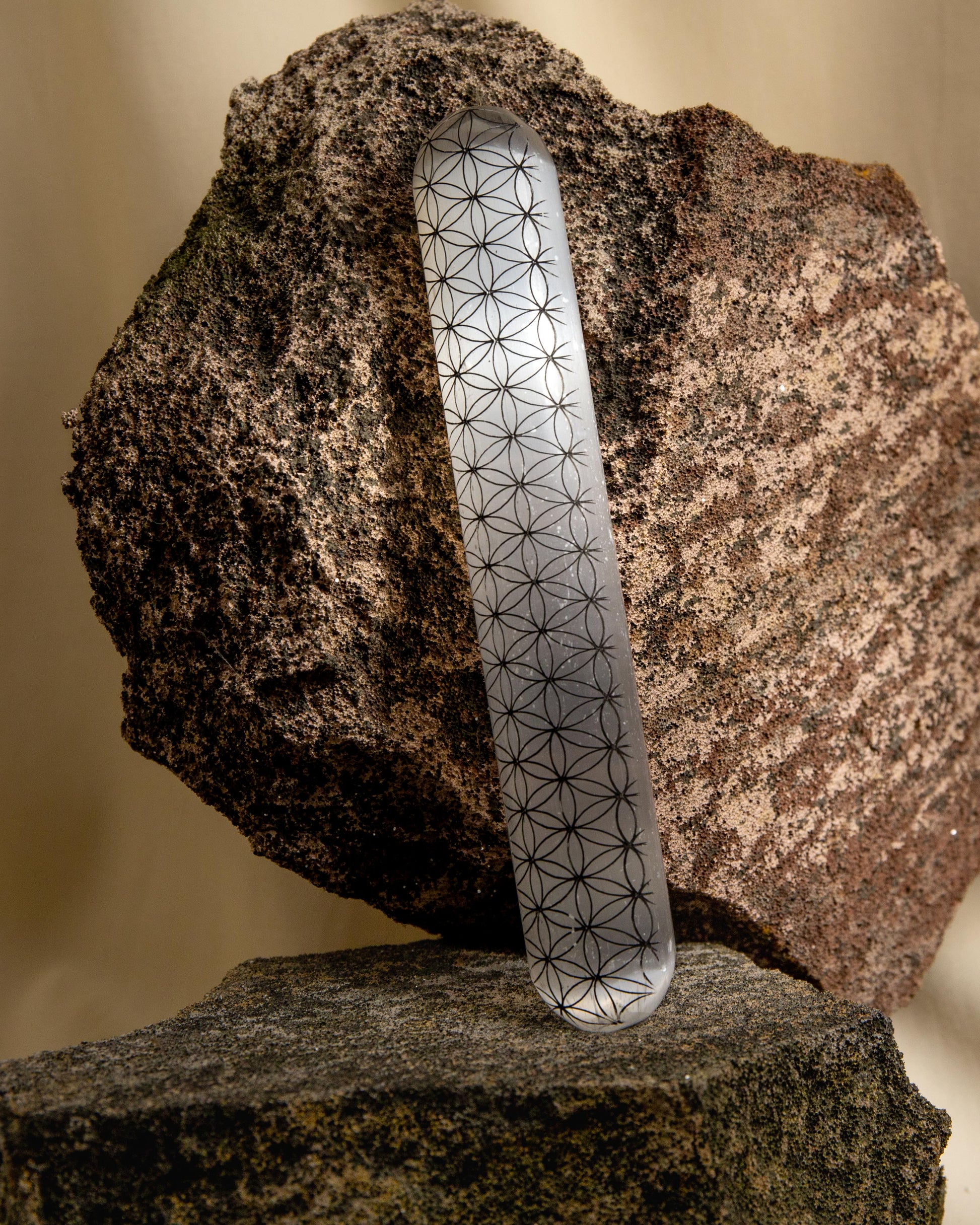 Selenite – Flower of Life Massage stick