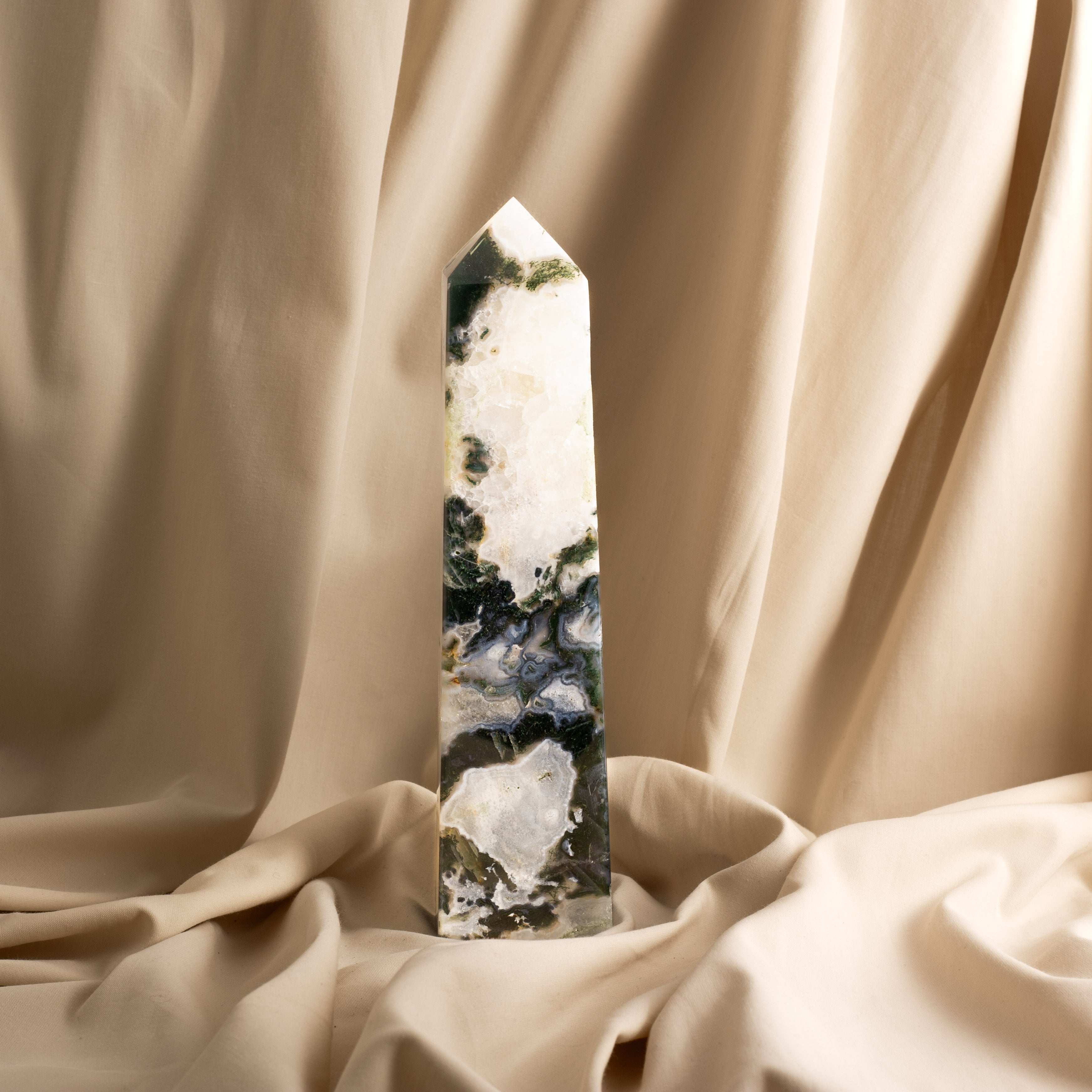 Moss Agate Tower - 1.1kg