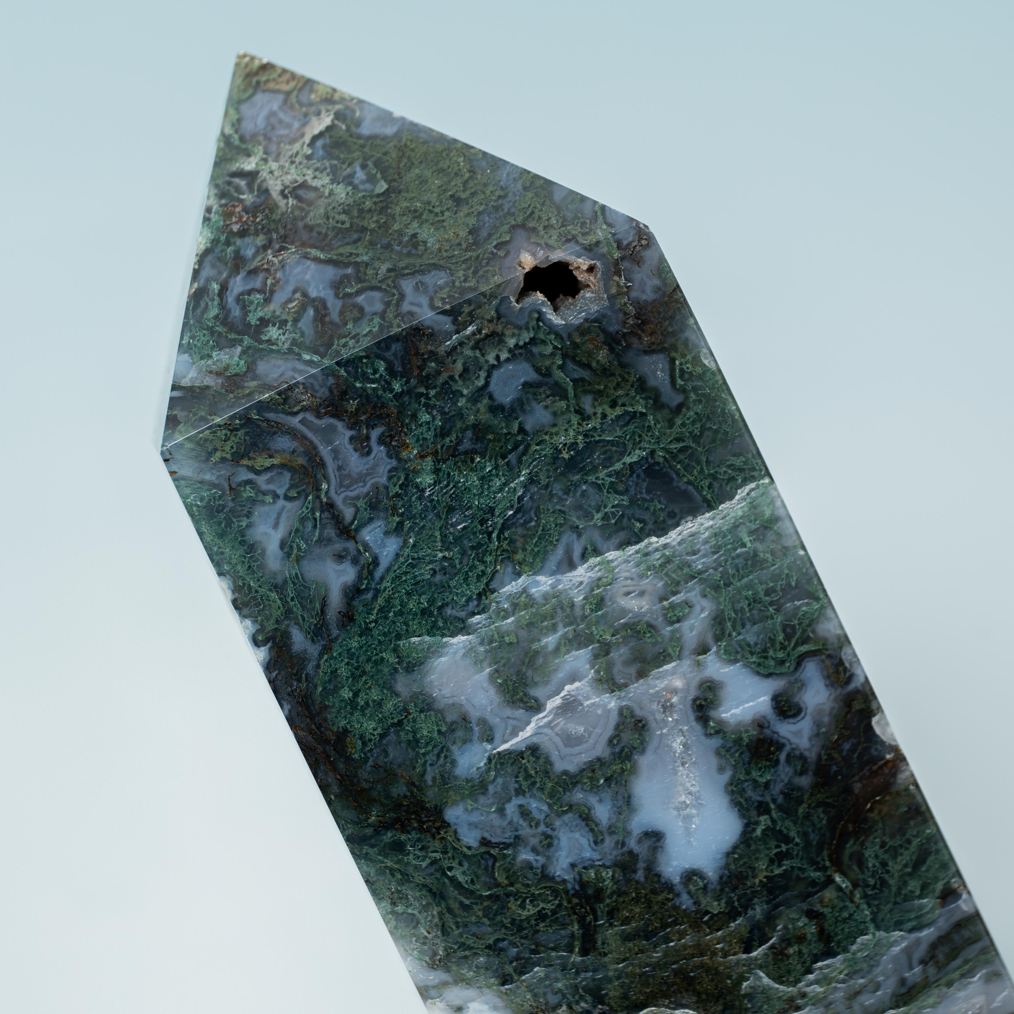 Moss Agate Tower - 19cm/717g