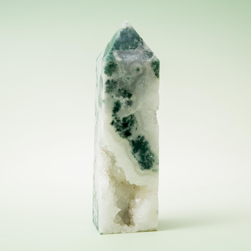 Tree Agate Druzy Tower - 214g/12cm (B)