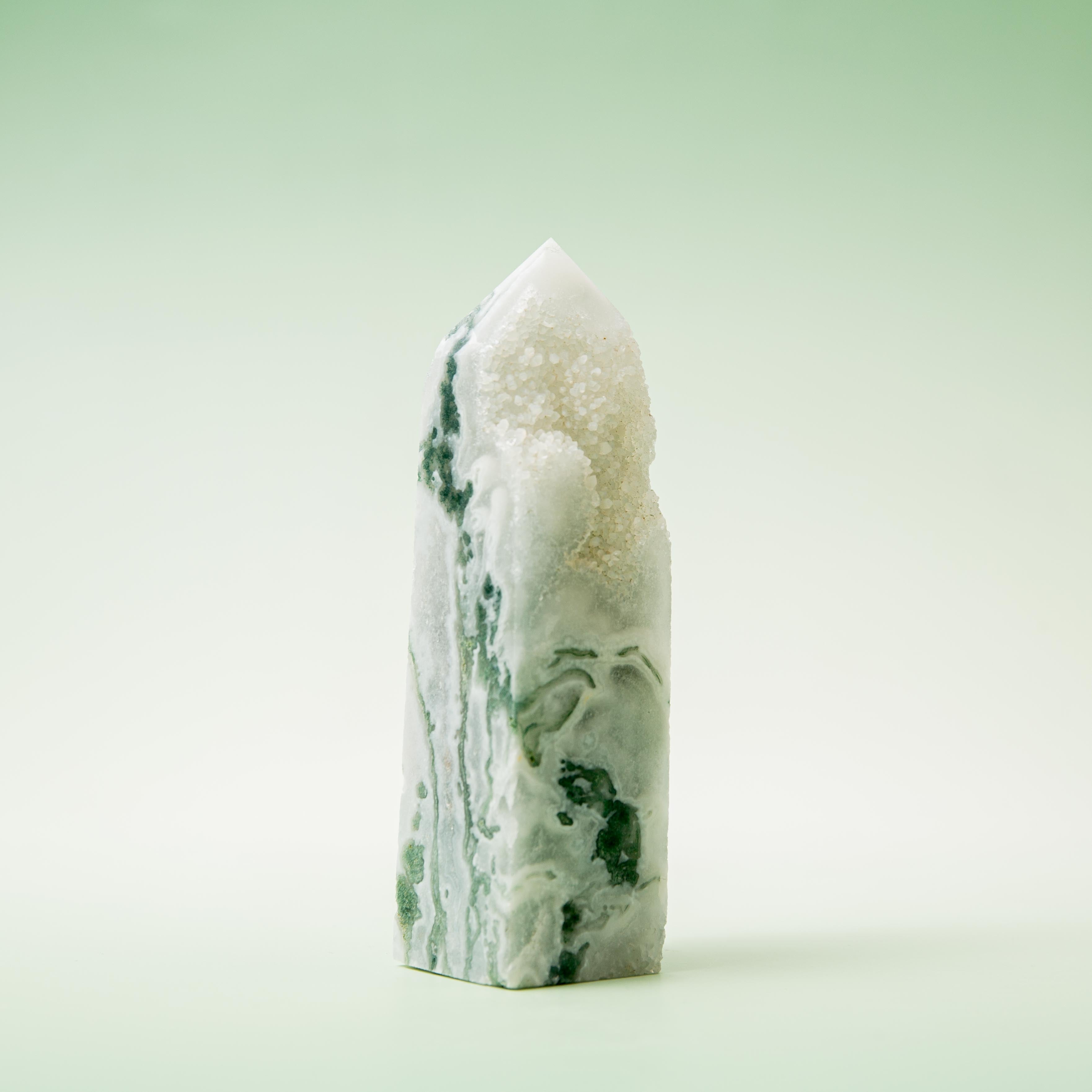 Tree Agate Druzy Tower - 157g/11cm (C)