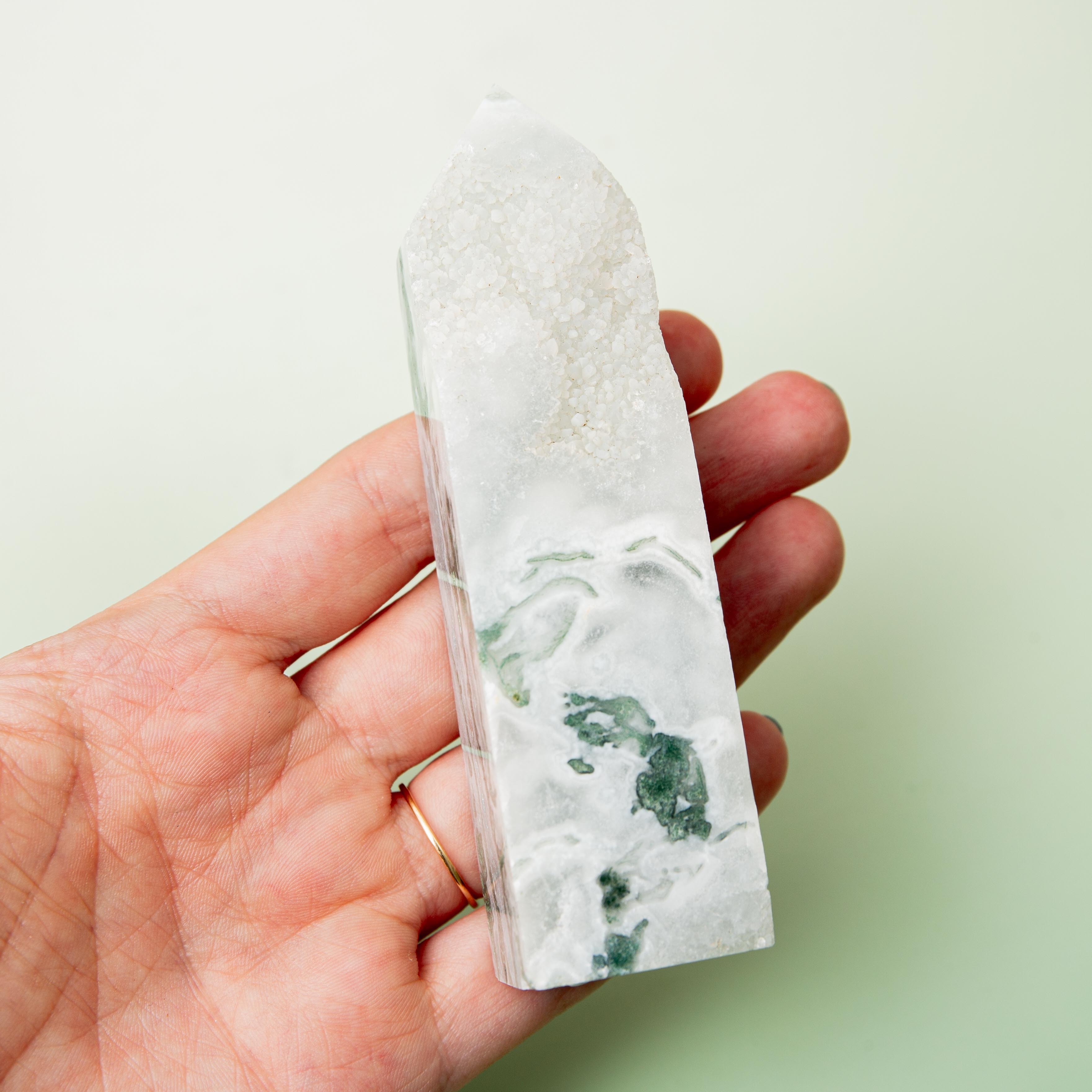 Tree Agate Druzy Tower - 157g/11cm (C)