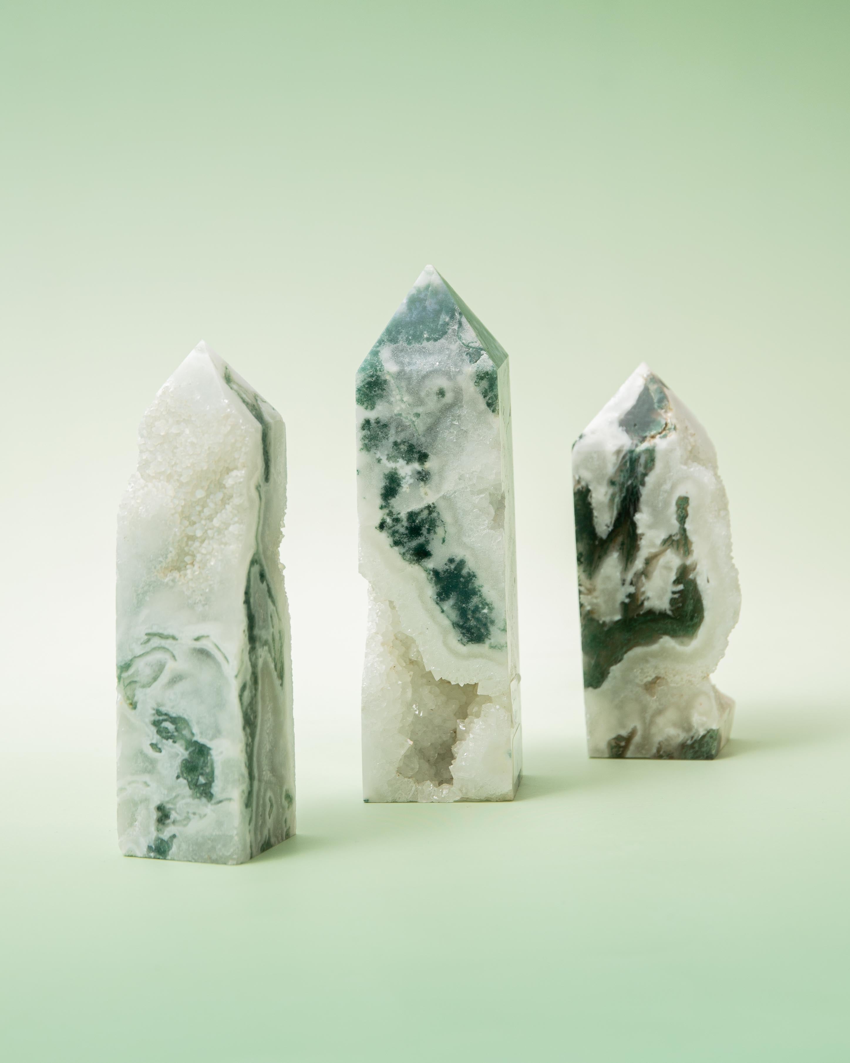 Tree Agate Druzy Tower - 151g/9cm (A)