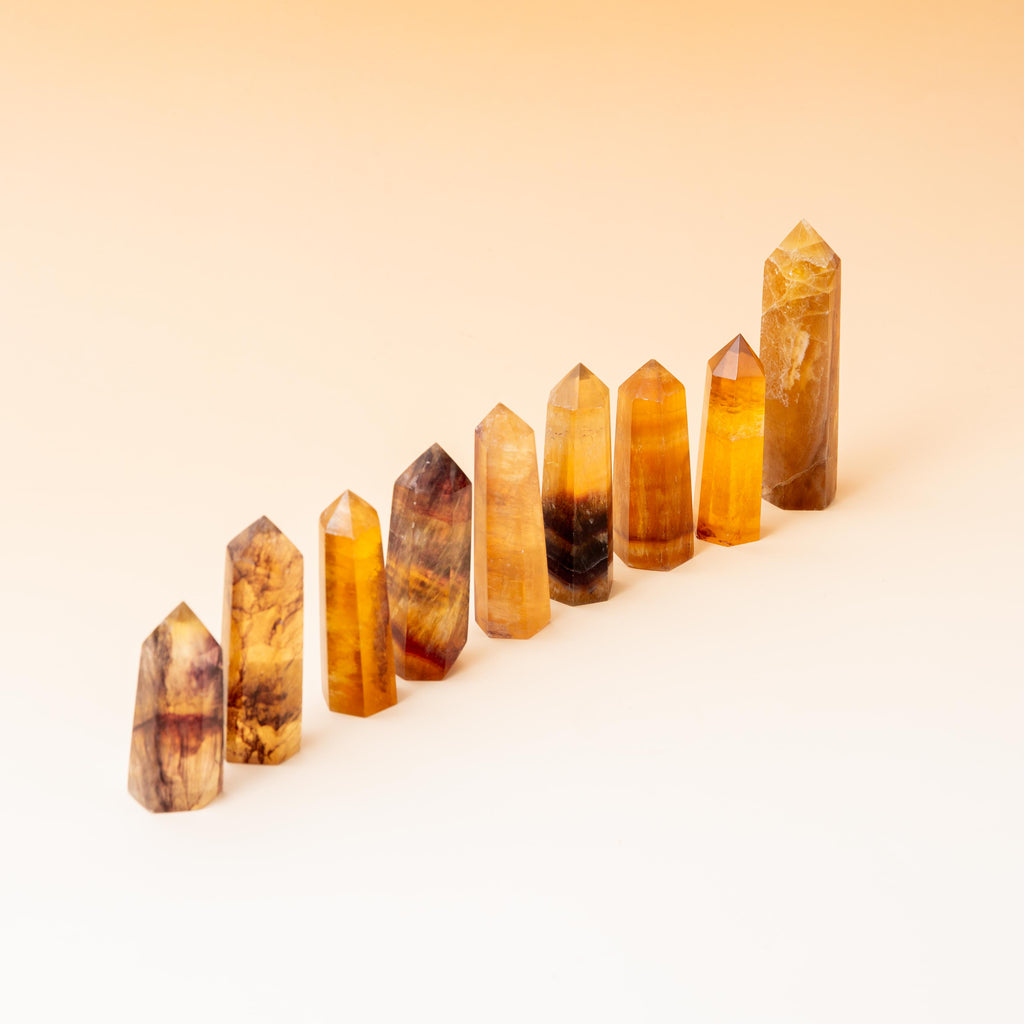 Yellow Fluorite Tower - 129g/10cm (A)