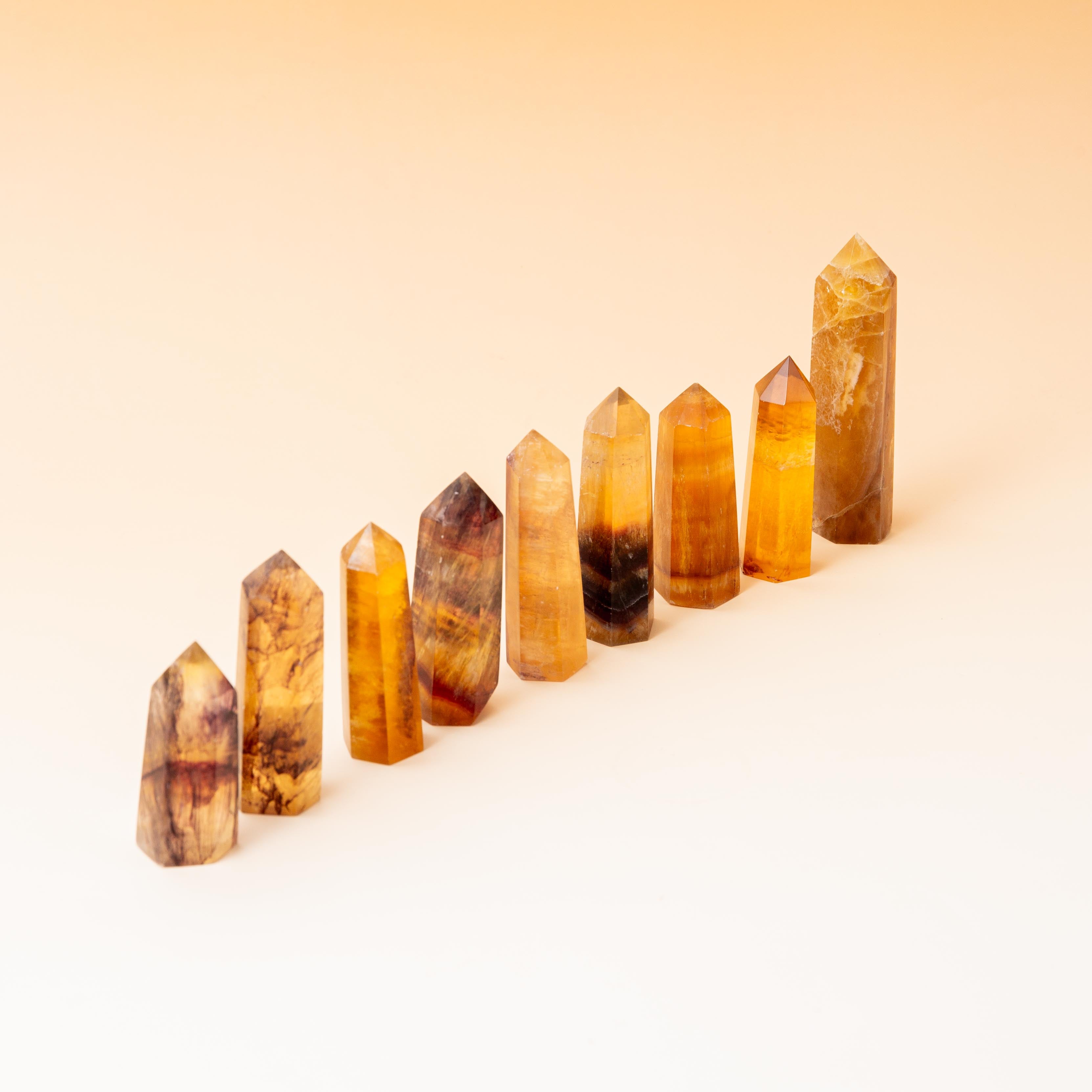 Yellow Fluorite Tower - 129g/10cm (A)