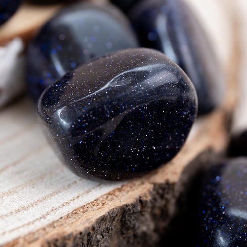 Tumble Stone - Blue Fluss (Blue Goldstone) 1.5-2cm