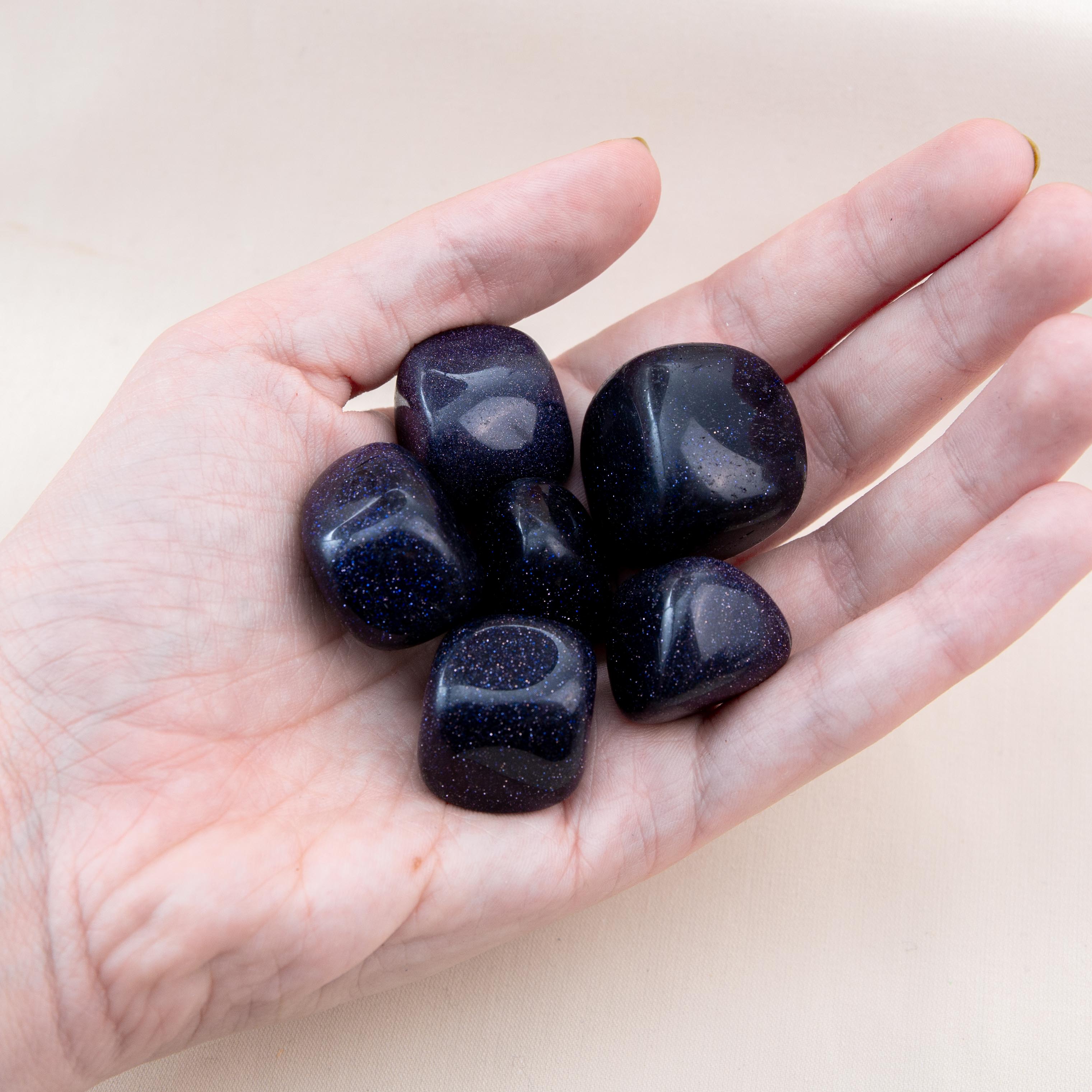 Tumble Stone - Blue Fluss (Blue Goldstone) 1.5-2cm