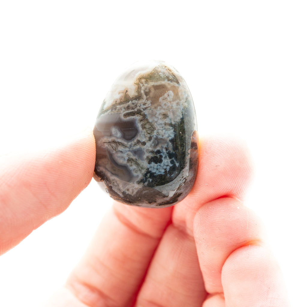 Moss Agate Tumble Stone- 3cm