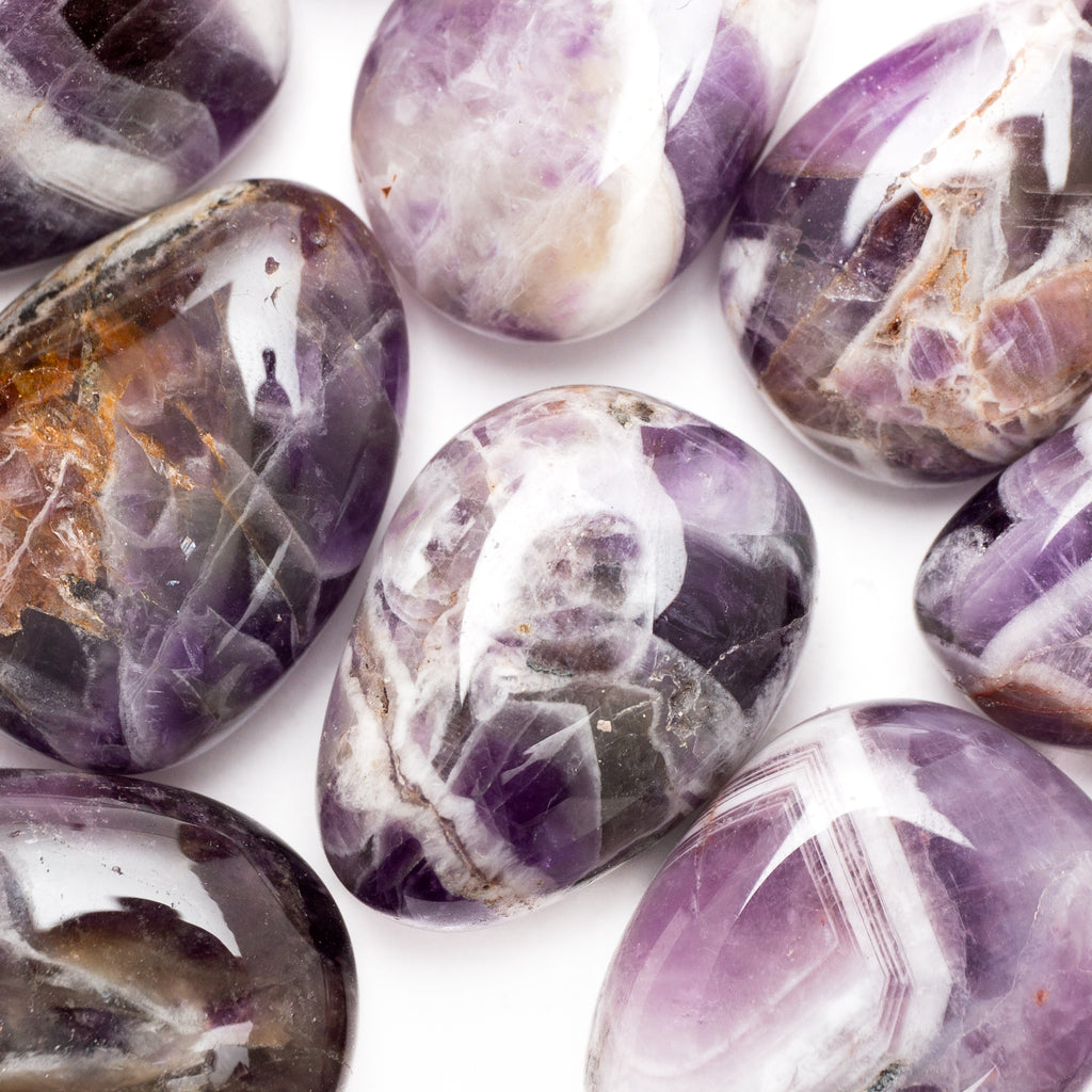Amethyst Chevron Tumble Stone- 3cm