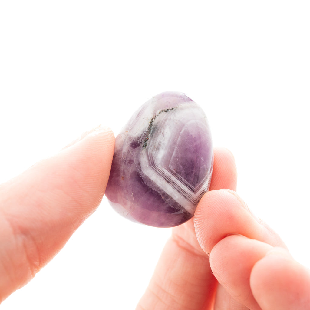 Amethyst Chevron Tumble Stone- 3cm