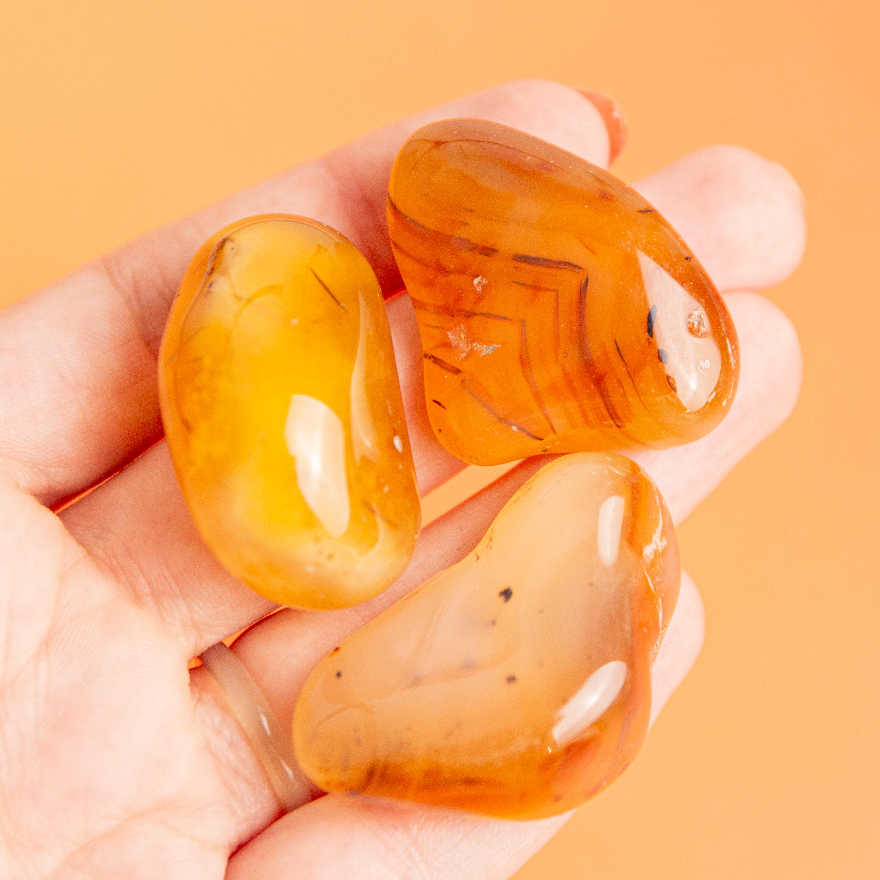 Natural Carnelian Tumble Stone - 3-4cm