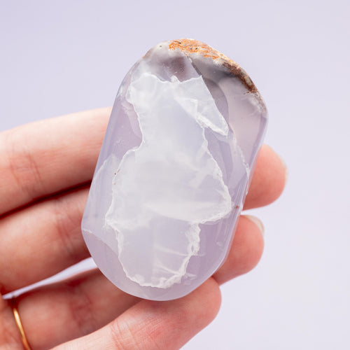 Blue Chalcedony Tumble Stone - 6 cm 51 gr (A)
