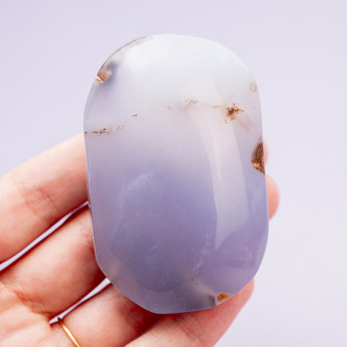 Blue Chalcedony Tumble Stone - 7 cm 106 gr (B)