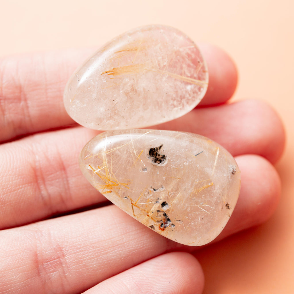 Rutilated Quartz Tumble Stone - 3 cm