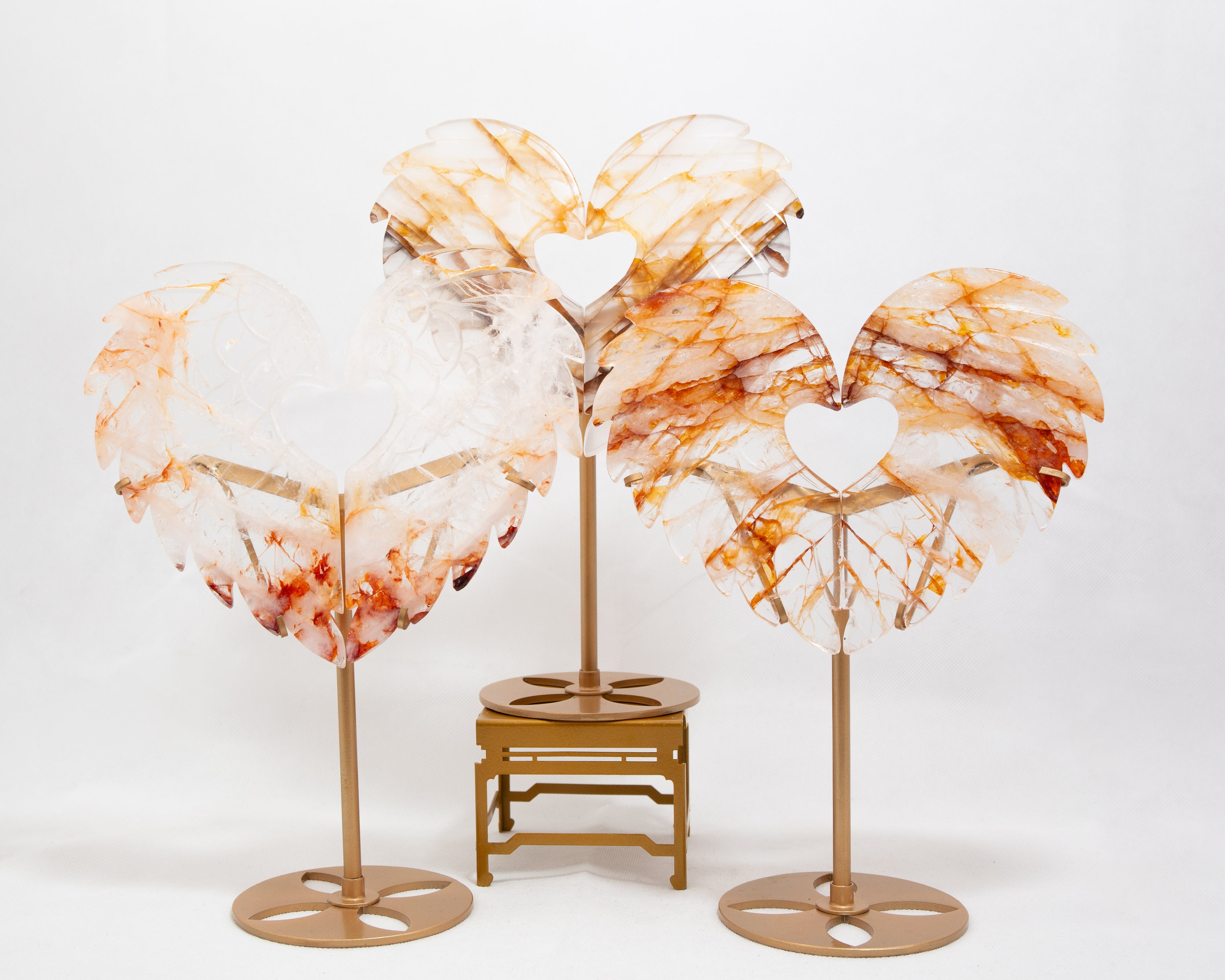 Golden Healer Angyalszárnyak Állványon (Hematoid Kvarc)