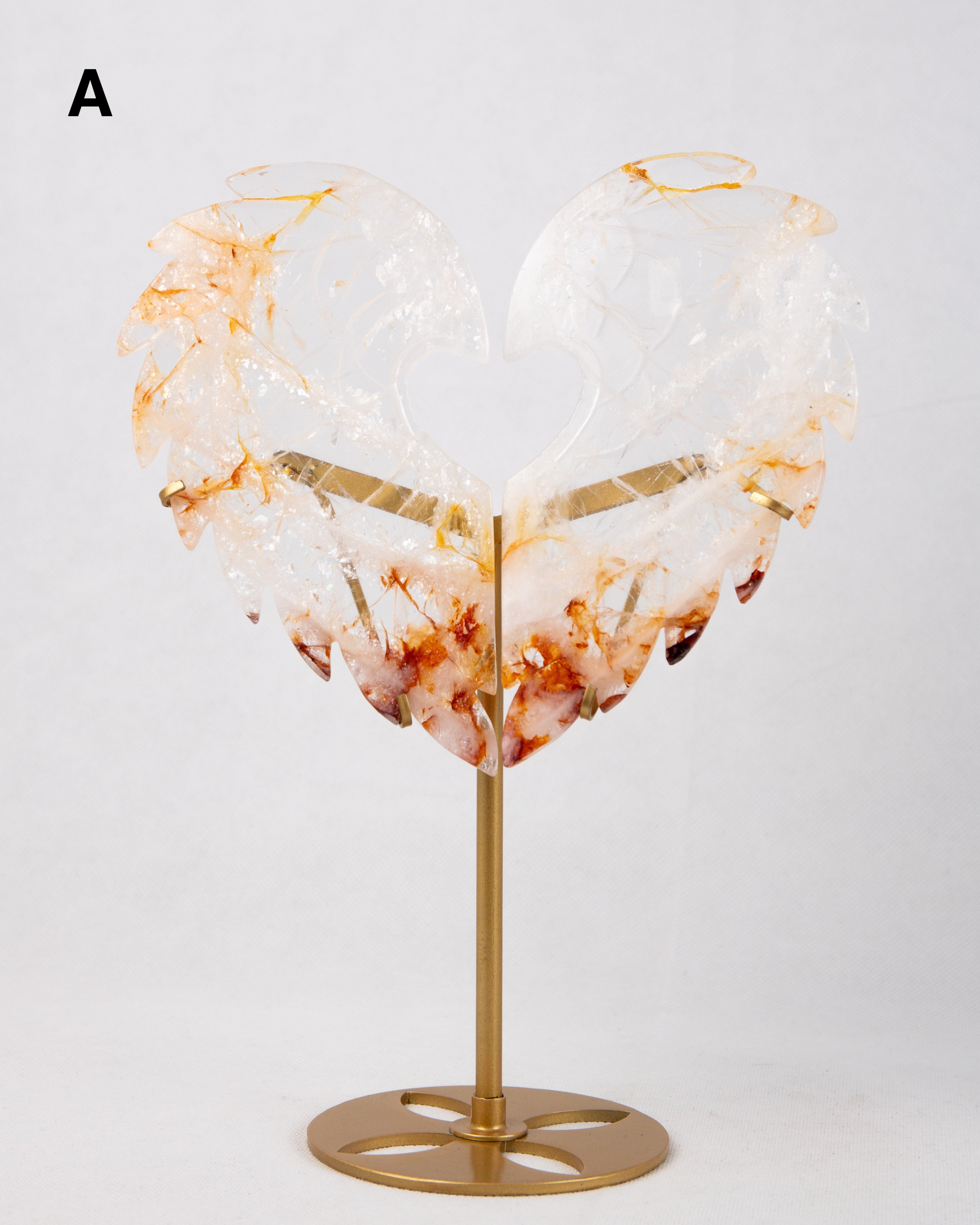 Golden Healer Angyalszárnyak Állványon (Hematoid Kvarc) A