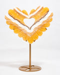 Sárga Kalcit Angyalszárnyak Fém Állványon